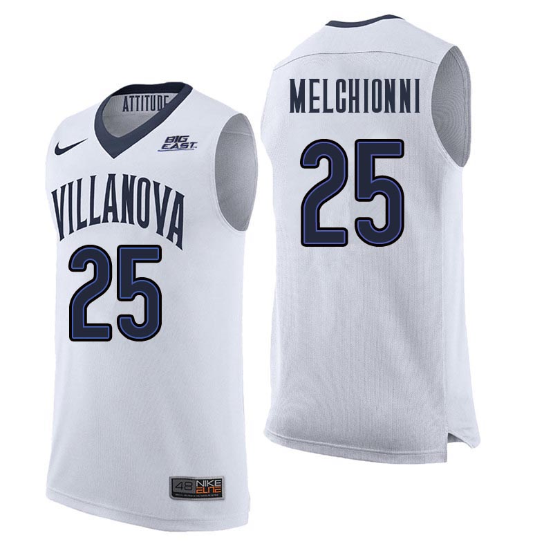 Men Villanova Wildcats #25 Bill Melchionni College Basketball Jerseys Sale-White - Click Image to Close